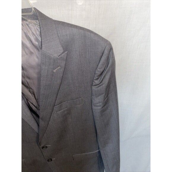 Egara Men’s Dress Blazer Size 44R Gray Wool Slim Fit Business Formal Party - Picture 4 of 13